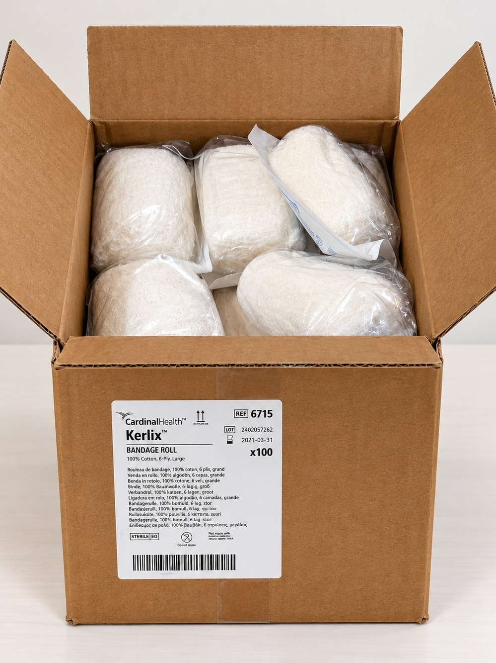 Kerlix White Cotton Bandage Roll - White